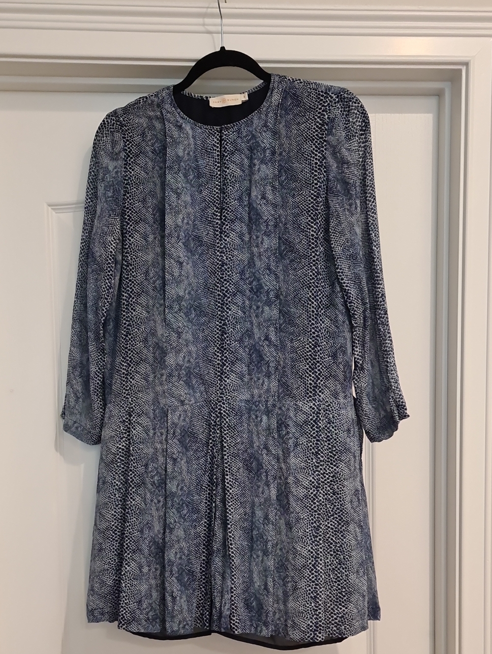 Tory Burch Silk Long Sleeve Shift Dress